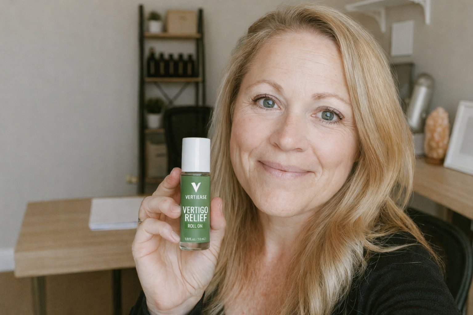 Customer holding product